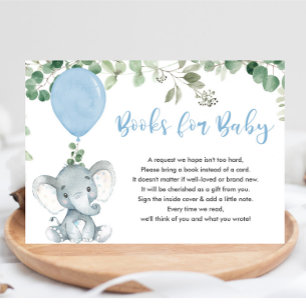 Elephant grüne blaue Ballonbücher für Babyencl Begleitkarte