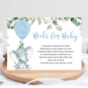 Elephant grüne blaue Ballonbücher für Babyencl Begleitkarte