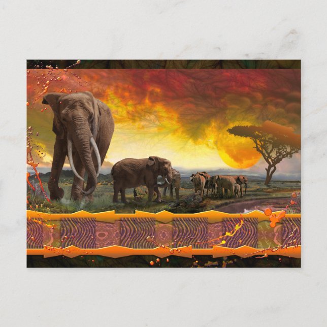 Elephant Guardian "The Bonds that Krawatte" Postkarte (Vorderseite)