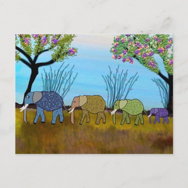 Elephant Habitat Postcard Postkarte (Vorderseite)