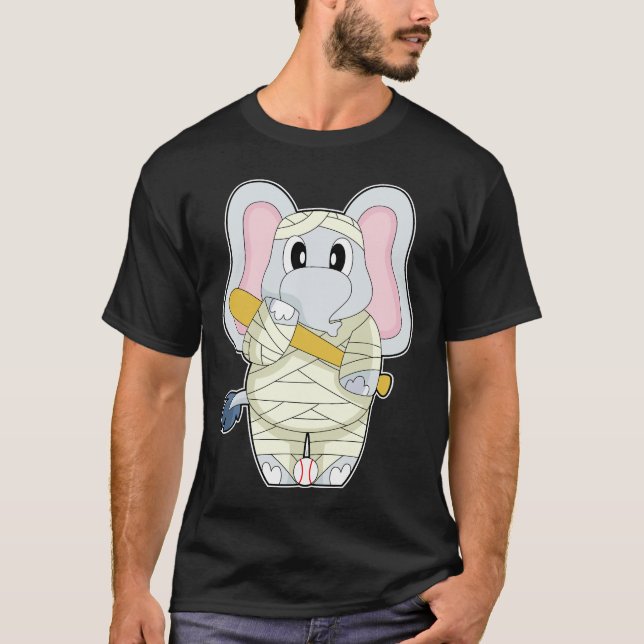 Elephant Halloween Baseball T-Shirt (Vorderseite)