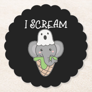 Elephant Halloween Ghost I schrei Ice Wordplay Untersetzer