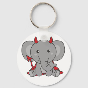 Elephant Halloween Niedlicher Teufel Kinder Hexen  Schlüsselanhänger
