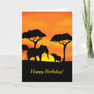 Elephant Happy Birthday Card Karte