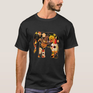 Elephant Happy Halloween Kürbislaterne Hexenpumpe T-Shirt