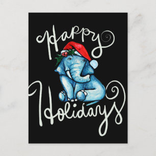 Elephant Happy Holidays Naturheilige Weihnachten K Postkarte