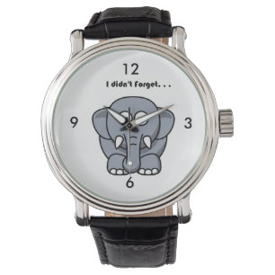 Elephant hat den Funny Joke Cartoon nicht vergesse Armbanduhr
