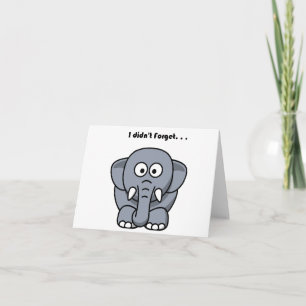 Elephant hat den Funny Joke Cartoon nicht vergesse Karte