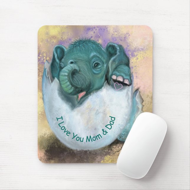 Elephant Hatching Mouse Pad - I Liebe Sie MAMA & V Mousepad (Mit Mouse)