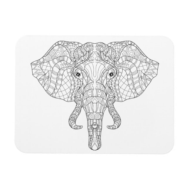 Elephant Head Doodle 2 Magnet (Horizontal)