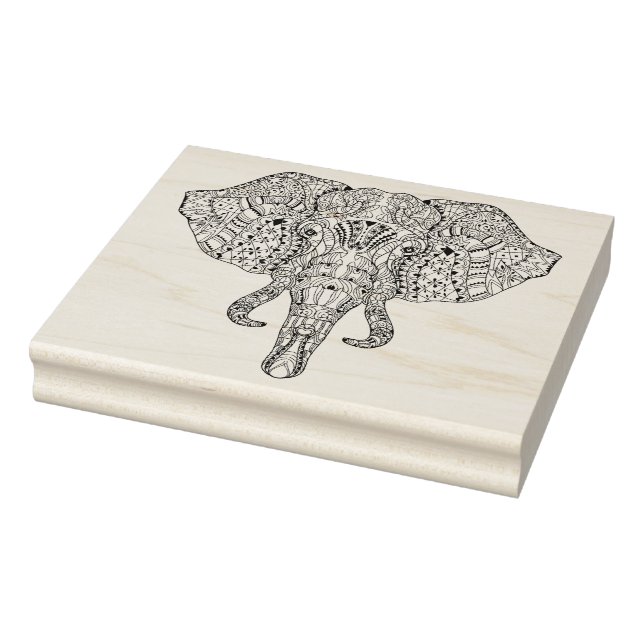 Elephant Head Doodle Sketch Gummistempel (Stempel)