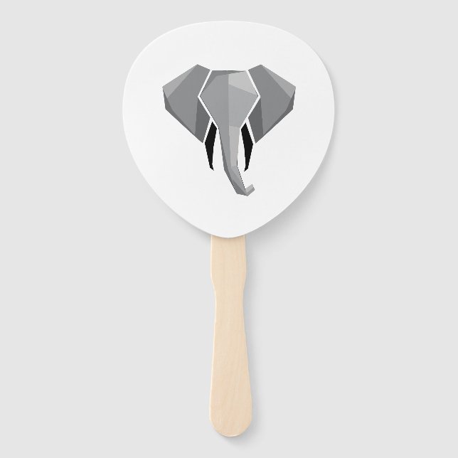 Elephant Head mit einfachen Formen Geometrien Fächer (Vorderseite)