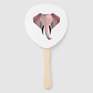 Elephant Head mit einfachen Formen Geometrien Fächer