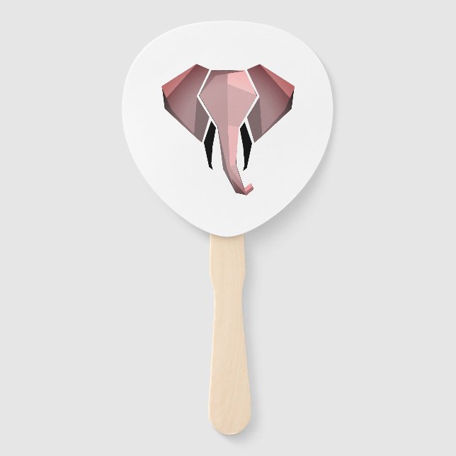 Elephant Head mit einfachen Formen Geometrien Fächer (Vorderseite)