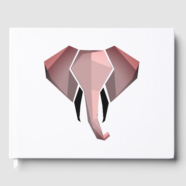 Elephant Head mit einfachen Formen Geometrien Gästebuch (Vorderseite)