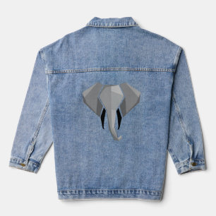 Elephant Head mit einfachen Formen Geometrien Jeansjacke