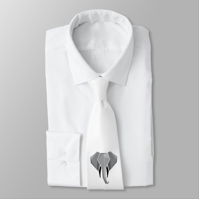 Elephant Head mit einfachen Formen Geometrien Krawatte (Gebunden)