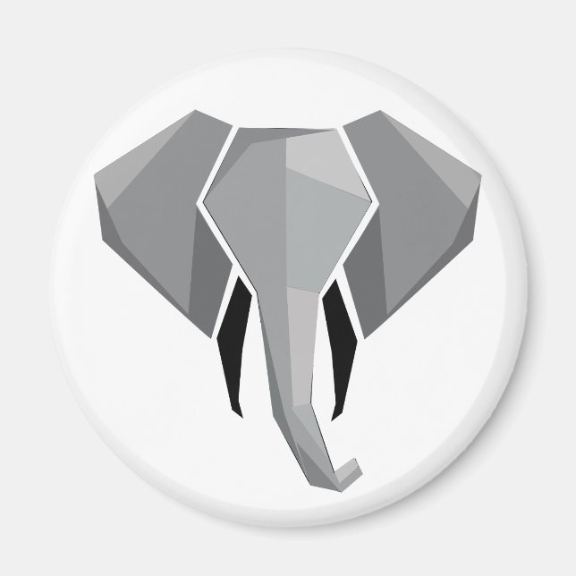 Elephant Head mit einfachen Formen Geometrien Magnet (Vorne)
