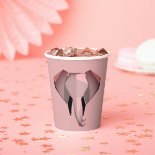 Elephant Head mit einfachen Formen Geometrien Pappbecher