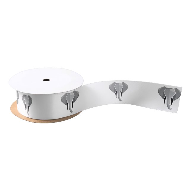 Elephant Head mit einfachen Formen Geometrien Satinband (Spule)