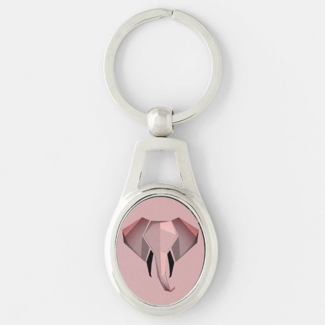 Elephant Head mit einfachen Formen Geometrien Schlüsselanhänger (Vorderseite)
