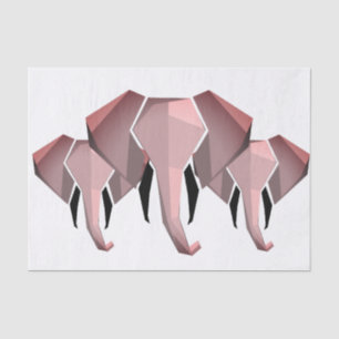 Elephant Head mit einfachen Formen Geometrien Seidenpapier