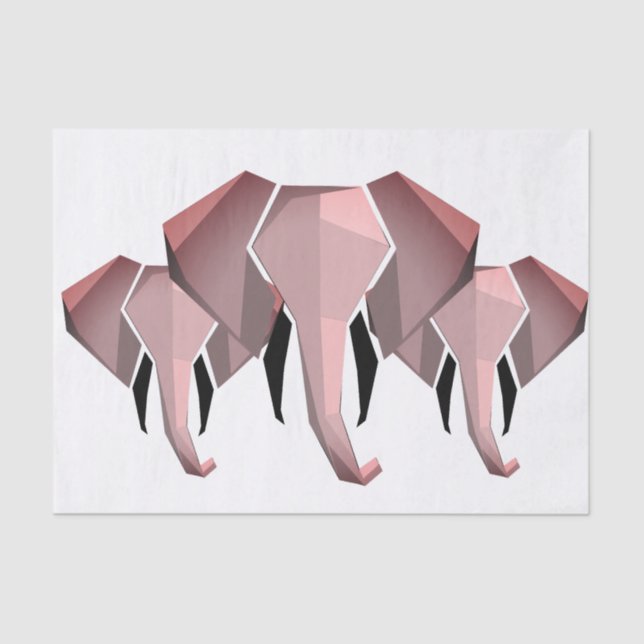 Elephant Head mit einfachen Formen Geometrien Seidenpapier (Vorderseite)