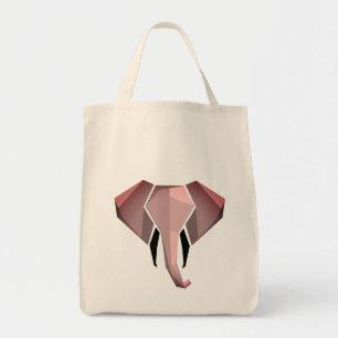 Elephant Head mit einfachen Formen Geometrien Tragetasche