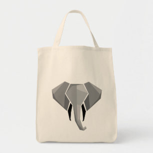 Elephant Head mit einfachen Formen Geometrien Tragetasche