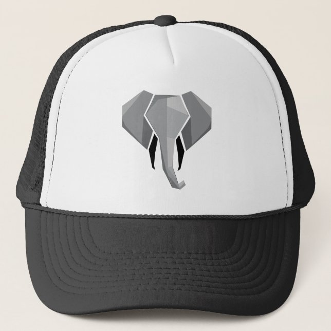 Elephant Head mit einfachen Formen Geometrien Truckerkappe (Vorderseite)