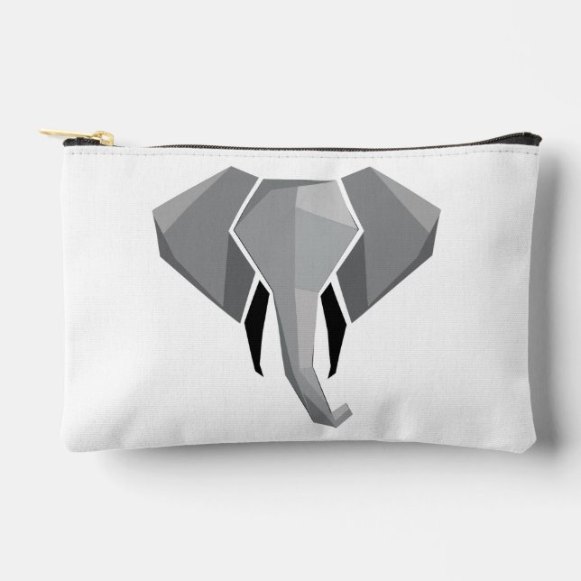 Elephant Head mit einfachen Formen Geometrien Zubehörtasche (Vorderseite)