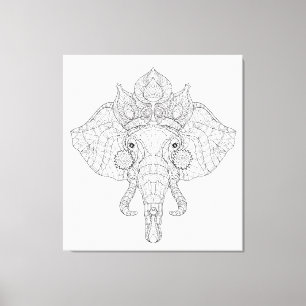 Elephant Head Zendoodle 6 Leinwanddruck