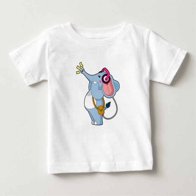 Elephant Headphone Music Baby T-shirt (Vorderseite)