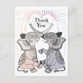 Elephant Heart Vielen Dank Postcard Postkarte
