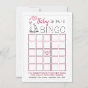 Elephant Hearts Baby Shower Bingo