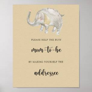 Elephant - Helfen Sie dem geschäftigen Mama-zu-be- Poster