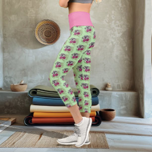 Elephant Henna Lotus Blume Capri Leggings