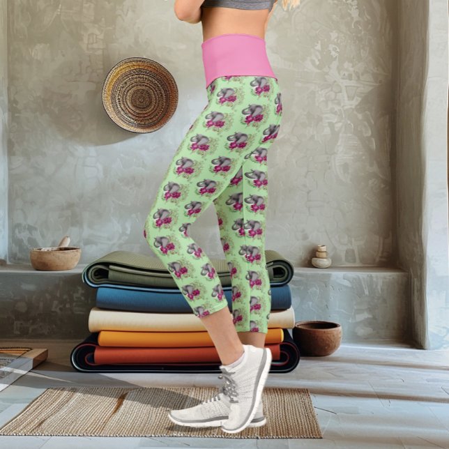 Elephant Henna Lotus Blume Capri Leggings (Von Creator hochgeladen)