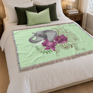Elephant Henna Lotus Blume Decke