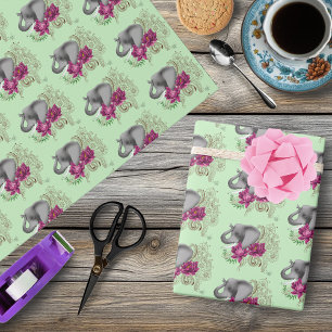Elephant Henna Lotus Blume Geschenkpapier