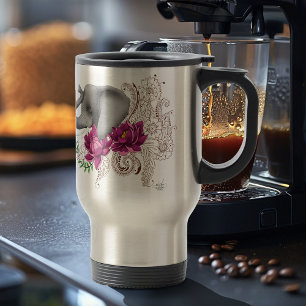 Elephant Henna Lotus Blume Reisebecher