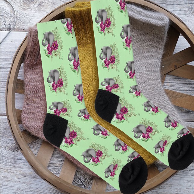 Elephant Henna Lotus Blume Socken (Von Creator hochgeladen)