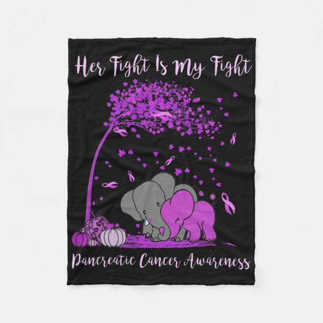 Elephant Her Fight Is My Fight Pancreatic Cancer A Fleecedecke (Vorderseite)