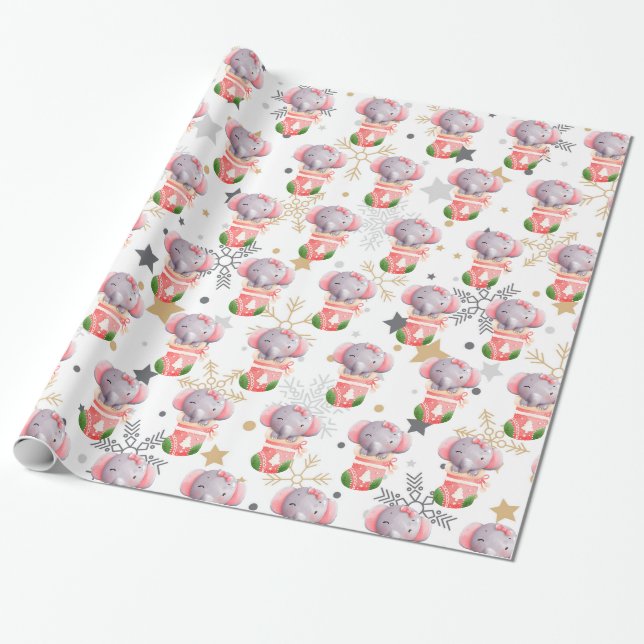 Elephant Holidays Anpassen Geschenkpapier (Ungerollt)
