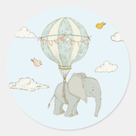 Elephant Hot Air Ballon Aufkleber