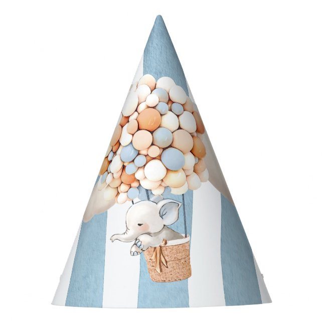 Elephant Hot-Air-Ballon-Party-Hut Partyhütchen (Vorderseite)