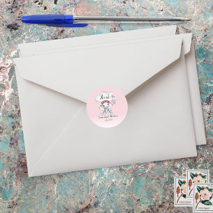 Elephant Hot Air Ballon Vielen Dank Runder Aufkleber