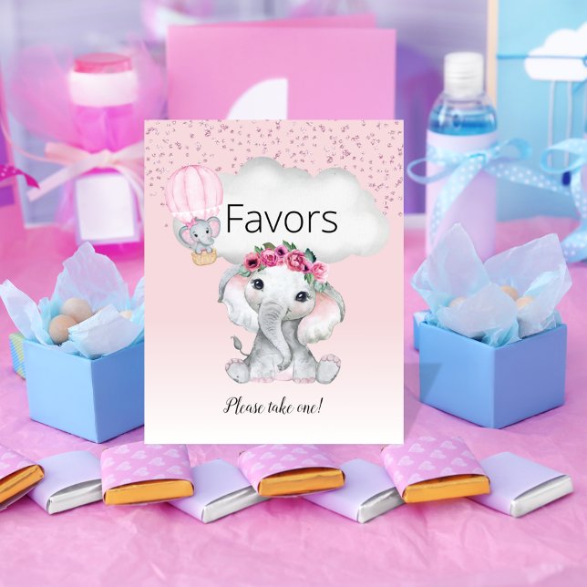 Elephant Hot Air Balloon Baby Shower Favoriten Poster (Von Creator hochgeladen)