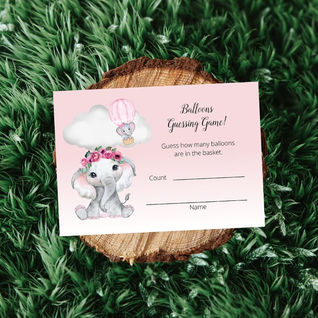Elephant Hot Air Balloon Guessing Count Baby Begleitkarte (Von Creator hochgeladen)
