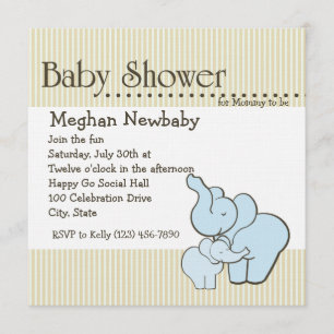 Elephant Hugs Baby Shower Einladung
